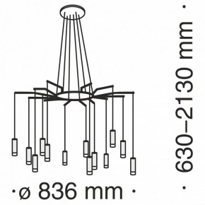 Подвесная люстра Maytoni Davida MOD035PL-12B в Пойковском - poikovskii.mebel24.online | фото 6