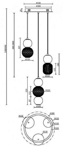 Подвесная люстра Maytoni Drop MOD273PL-L33G3K в Пойковском - poikovskii.mebel24.online | фото 2