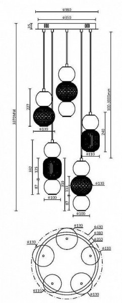 Подвесная люстра Maytoni Drop MOD273PL-L80CH3K в Пойковском - poikovskii.mebel24.online | фото 3