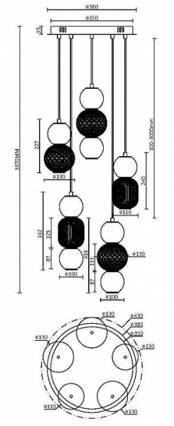 Подвесная люстра Maytoni Drop MOD273PL-L80G3K в Пойковском - poikovskii.mebel24.online | фото 2