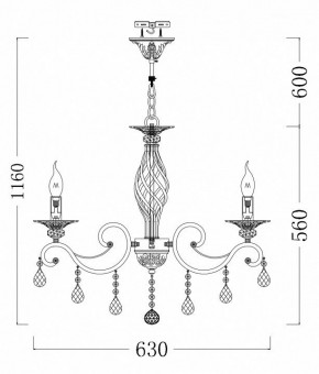 Подвесная люстра Maytoni Grace RC247-PL-06-R в Пойковском - poikovskii.mebel24.online | фото 5