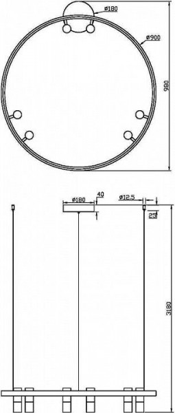 Подвесная люстра Maytoni Halo MOD102PL-L42BK в Пойковском - poikovskii.mebel24.online | фото 4