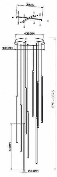 Подвесная люстра Maytoni Light stick MOD236PL-L54BS3K в Пойковском - poikovskii.mebel24.online | фото 6