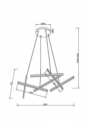 Подвесная люстра Maytoni Line MOD016PL-L80GK в Пойковском - poikovskii.mebel24.online | фото 4