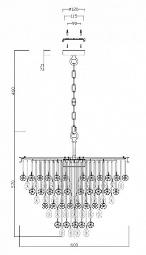 Подвесная люстра Maytoni Linn MOD091PL-07G в Пойковском - poikovskii.mebel24.online | фото 5