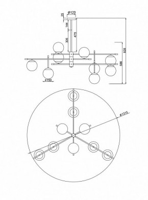 Подвесная люстра Maytoni Nostalgia MOD048PL-09G в Пойковском - poikovskii.mebel24.online | фото 3