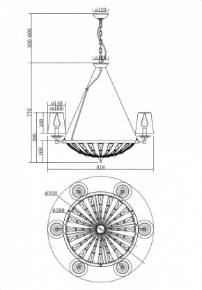 Подвесная люстра Maytoni Pantheon H021PL-06CH в Пойковском - poikovskii.mebel24.online | фото 5