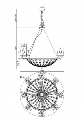 Подвесная люстра Maytoni Pantheon H021PL-08CH в Пойковском - poikovskii.mebel24.online | фото 4