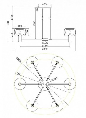 Подвесная люстра Maytoni Vision MOD411PL-06G в Пойковском - poikovskii.mebel24.online | фото 6