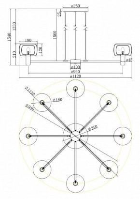 Подвесная люстра Maytoni Vision MOD411PL-08G в Пойковском - poikovskii.mebel24.online | фото 4