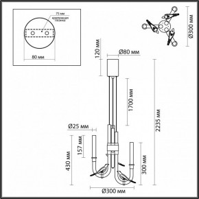 Подвесная люстра Odeon Light Lark 5431/6L в Пойковском - poikovskii.mebel24.online | фото 5