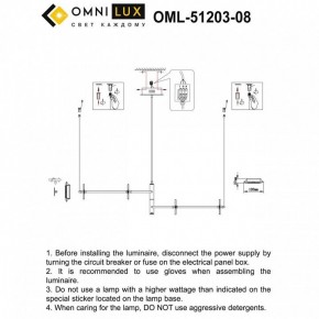 Подвесная люстра Omnilux Indovero OML-51203-08 в Пойковском - poikovskii.mebel24.online | фото 3