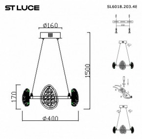 Подвесная люстра ST-Luce Enigma SL6018.203.48 в Пойковском - poikovskii.mebel24.online | фото 4