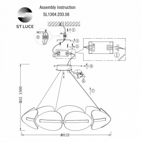 Подвесная люстра ST-Luce Etoile SL1304.203.56 в Пойковском - poikovskii.mebel24.online | фото 6