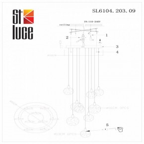 Подвесная люстра ST-Luce Montecelio SL6104.203.09 в Пойковском - poikovskii.mebel24.online | фото 3