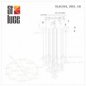 Подвесная люстра ST-Luce Montecelio SL6104.203.16 в Пойковском - poikovskii.mebel24.online | фото 3