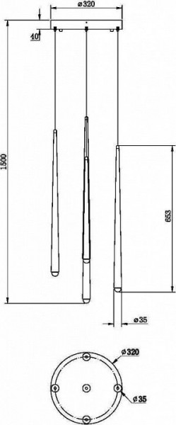 Подвесной светильник Maytoni Halo MOD132PL-L30BSK в Пойковском - poikovskii.mebel24.online | фото 2