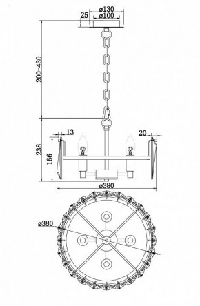 Подвесной светильник Maytoni Puntes MOD043PL-04CH в Пойковском - poikovskii.mebel24.online | фото 4