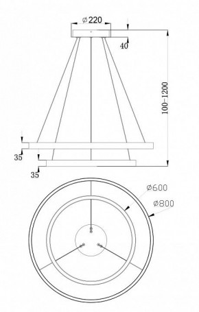 Подвесной светильник Maytoni Rim MOD058PL-L74W4K в Пойковском - poikovskii.mebel24.online | фото 6