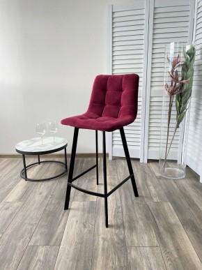 Полубарный стул CHILLI-QB SQUARE винный #16, велюр / черный каркас (H=66cm) М-City в Пойковском - poikovskii.mebel24.online | фото 4
