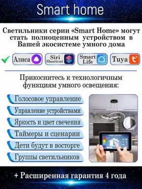 Потолочная люстра Natali Kovaltseva Smart home LED LAMPS 81217 в Пойковском - poikovskii.mebel24.online | фото 6