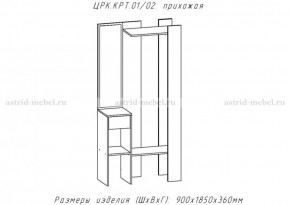 КРИТ-1 Прихожая (Делано светлый) в Пойковском - poikovskii.mebel24.online | фото 2