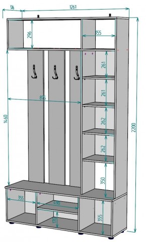 Прихожая с зеркалом V19_M в Пойковском - poikovskii.mebel24.online | фото 2