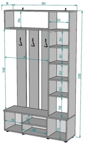 Прихожая с зеркалом V20_M в Пойковском - poikovskii.mebel24.online | фото 2