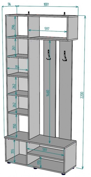 Прихожая с зеркалом V25_M в Пойковском - poikovskii.mebel24.online | фото 2