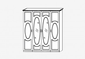 Прованс-2 Шкаф 4-х дверный с 2 зеркалами (Бежевый/Текстура белая платиной золото) в Пойковском - poikovskii.mebel24.online | фото 2