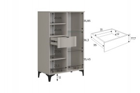 РИЧ Комод 2 со стеклом в Пойковском - poikovskii.mebel24.online | фото 3