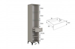 РИЧ Шкаф однодверный со стеклом в Пойковском - poikovskii.mebel24.online | фото 3