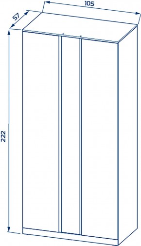 S01194 Варма Стор 105 шкаф распашной с зеркалом 222х105х57, белый в Пойковском - poikovskii.mebel24.online | фото 2