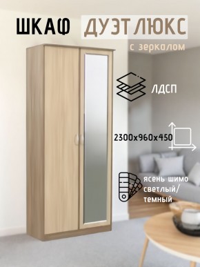 Шкаф 2-х створчатый Дуэт Люкс с зеркалом в Пойковском - poikovskii.mebel24.online | фото 4