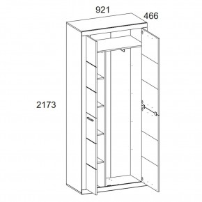 Шкаф 2D OSKAR , цвет дуб Санремо в Пойковском - poikovskii.mebel24.online | фото 4