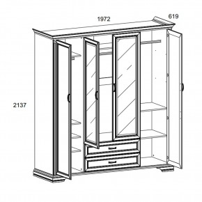 Шкаф 4D2S Z , MONAKO, цвет Сосна винтаж в Пойковском - poikovskii.mebel24.online | фото