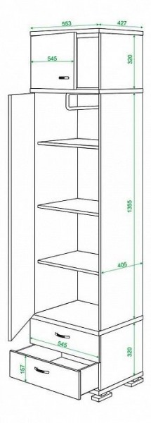 Шкаф платяной Домино КС-10 в Пойковском - poikovskii.mebel24.online | фото 3