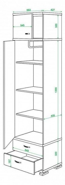 Шкаф для белья Домино КС-10 в Пойковском - poikovskii.mebel24.online | фото 2