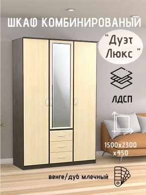 Шкаф комбинированный Дуэт Люкс с зеркалом в Пойковском - poikovskii.mebel24.online | фото 3