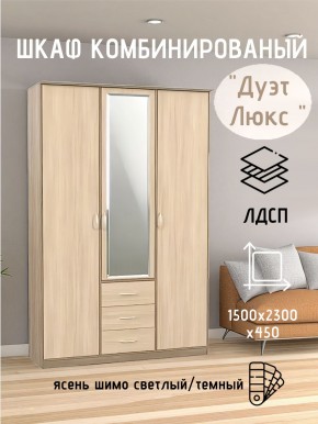 Шкаф комбинированный Дуэт Люкс с зеркалом в Пойковском - poikovskii.mebel24.online | фото 5