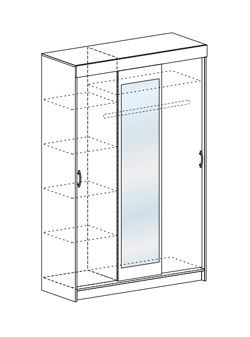 Шкаф-купе Басса ШКК 551 шимо шимо светлый/темный в Пойковском - poikovskii.mebel24.online | фото 3