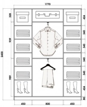 Шкаф-купе ХИТ 24-4-18/2-888 (420) в Пойковском - poikovskii.mebel24.online | фото 3