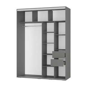 Шкаф-купе Крафт-6 1.6 м ШКК-06 (графит) в Пойковском - poikovskii.mebel24.online | фото 2