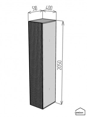 Шкаф Linnea MHR-1-2 2050х400х510 (Графит-М 11.1.25) в Пойковском - poikovskii.mebel24.online | фото 2