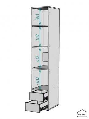 Шкаф Linnea MHR-1-4 2050х400х510 (Белый-М 11.1.1) в Пойковском - poikovskii.mebel24.online | фото 4