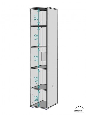 Шкаф Linnea MHR-1PO-2 2050х400х510 (Белый-М 11.1.1) в Пойковском - poikovskii.mebel24.online | фото 3