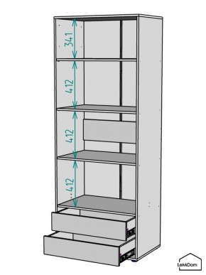 Шкаф Linnea MHR-2PO-4 2050х800х510 (Белый-М 11.1.1) в Пойковском - poikovskii.mebel24.online | фото 3