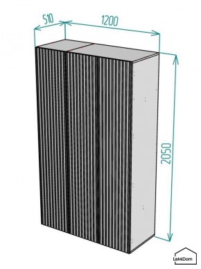 Шкаф Linnea MHR-3-2 2050х1200х510 (Белый-М 11.1.1) в Пойковском - poikovskii.mebel24.online | фото 2