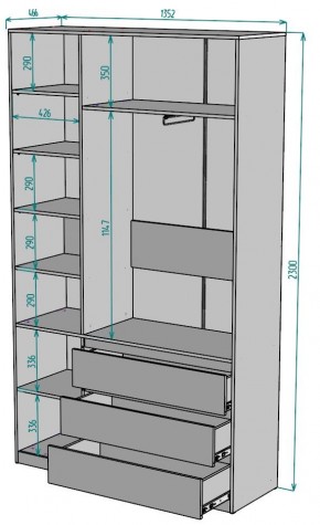 Шкаф Мальта H204 в Пойковском - poikovskii.mebel24.online | фото 2