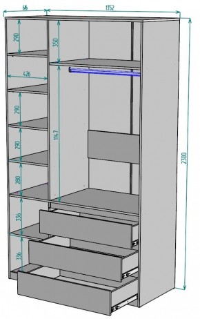 Шкаф Мальта H208 в Пойковском - poikovskii.mebel24.online | фото 2